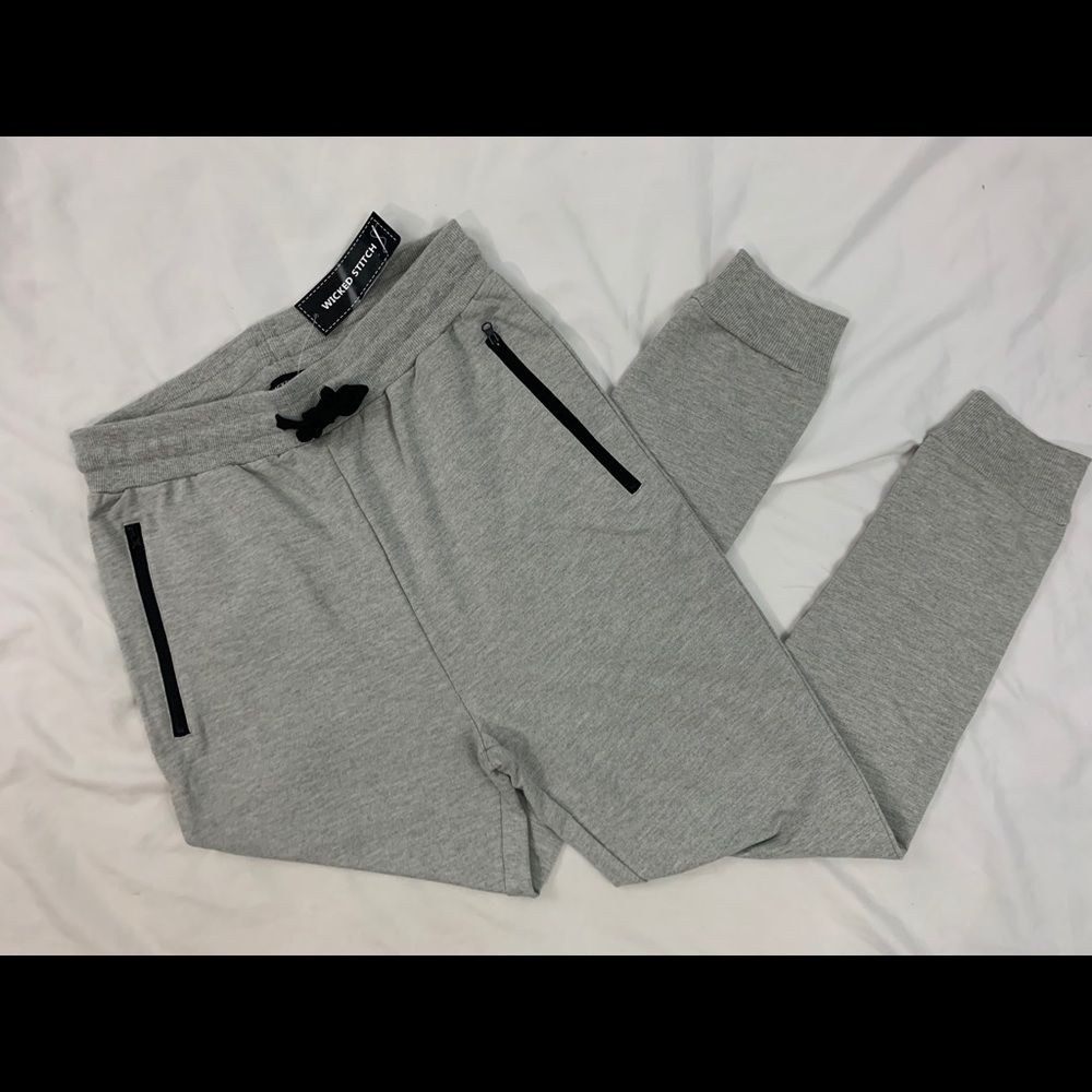 NWT Wicked Stitch Men's Jogger Pant Light Gray